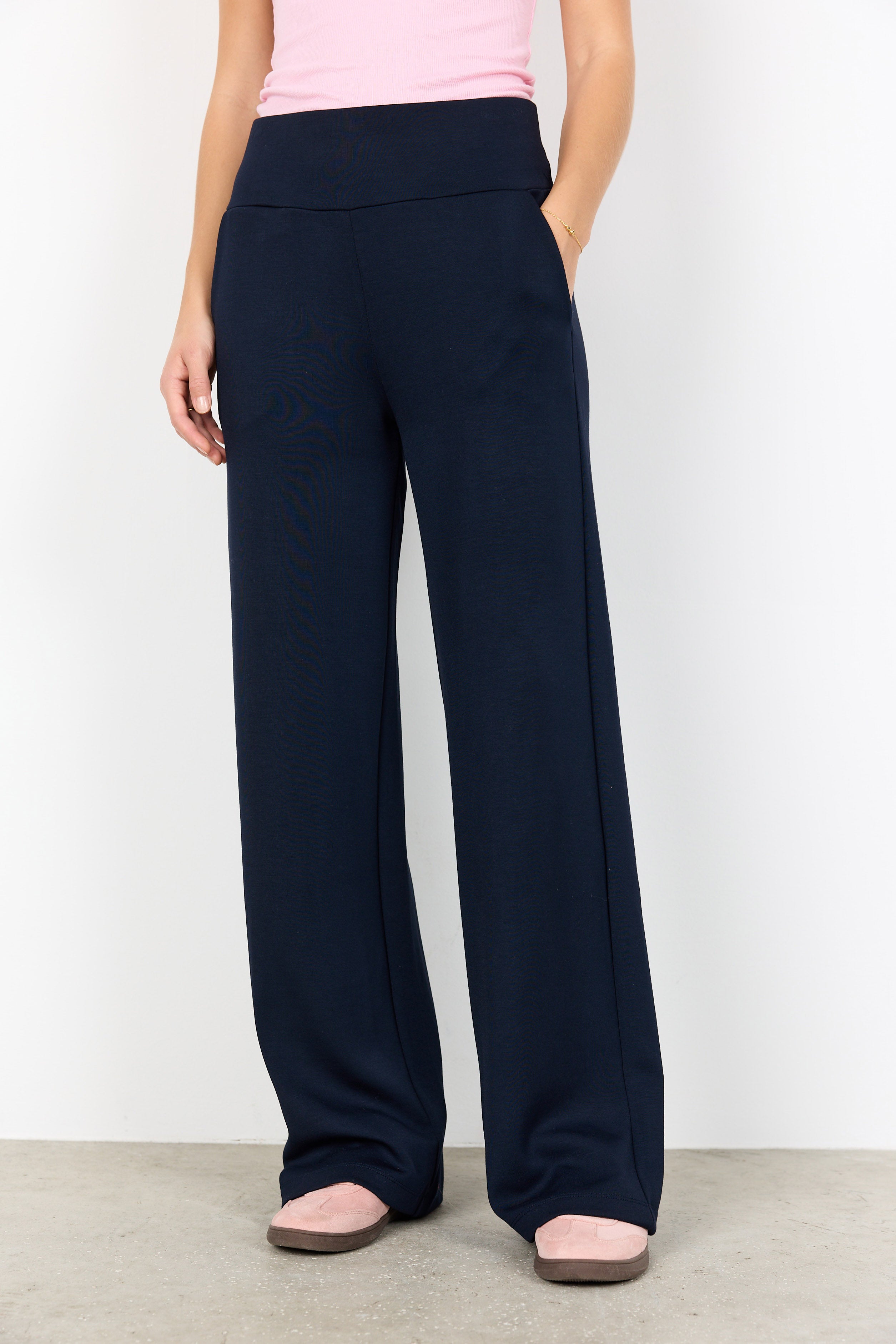 Soya Concept Banu Wide Leg Trousers - Navy