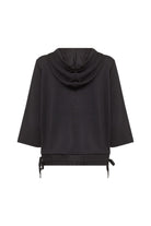 Soya Concept Banu Zip-Up Three Quarter Sleeve Hoodie- Black