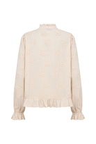 Soya Concept Barbra Cotton Applique Ruffle Detail Blouse - Cream