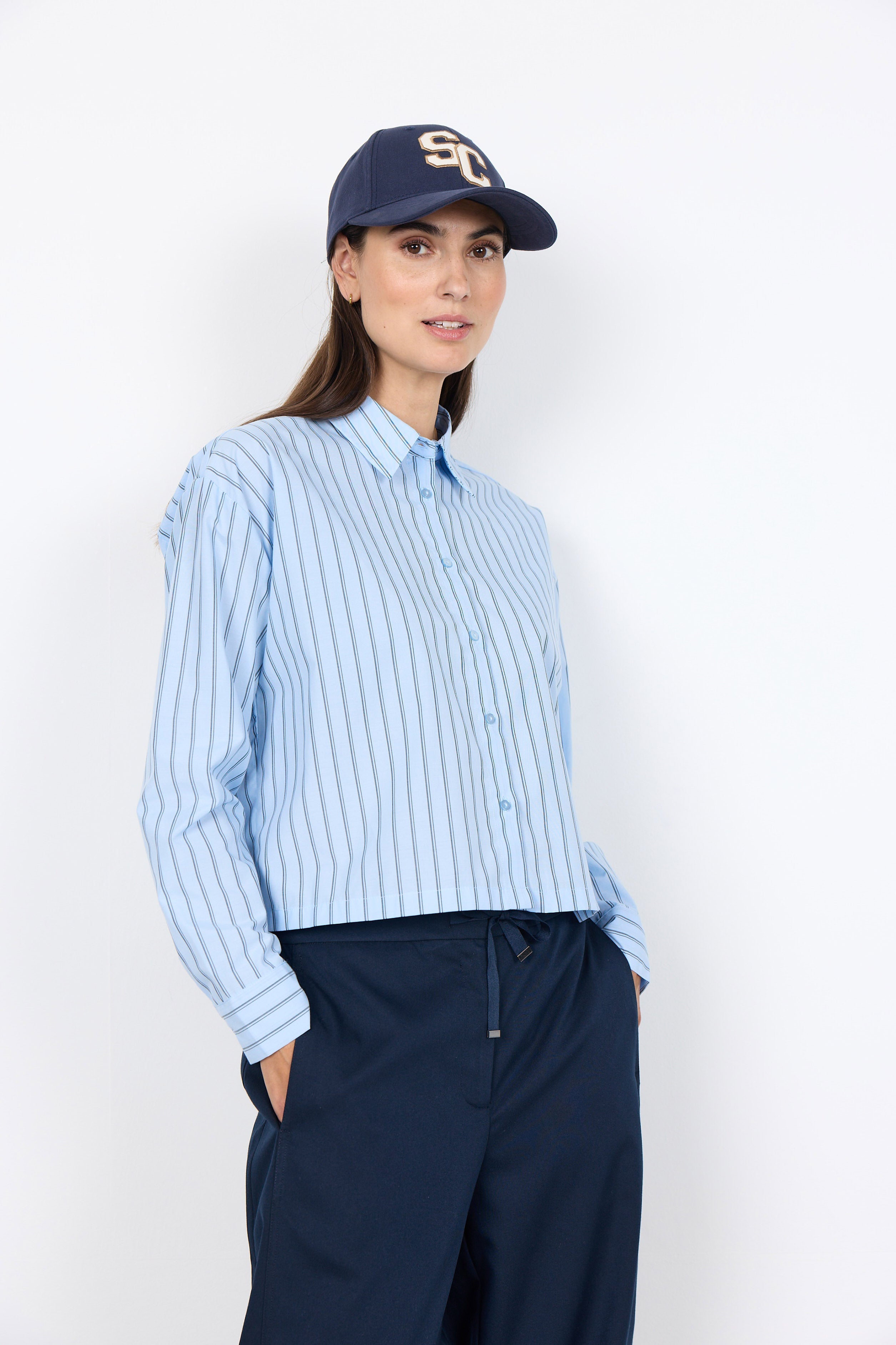 Soya Concept Bardot Striped Shirt - Windsurfer Combi