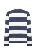 Soya Concept Barni Stripe Collared Sweatshirt - Navy Combi