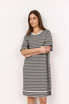Soya Concept Barni Stripe Modal Jersey T-Shirt Dress - Black Combi