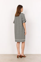 Soya Concept Barni Stripe Modal Jersey T-Shirt Dress - Black Combi