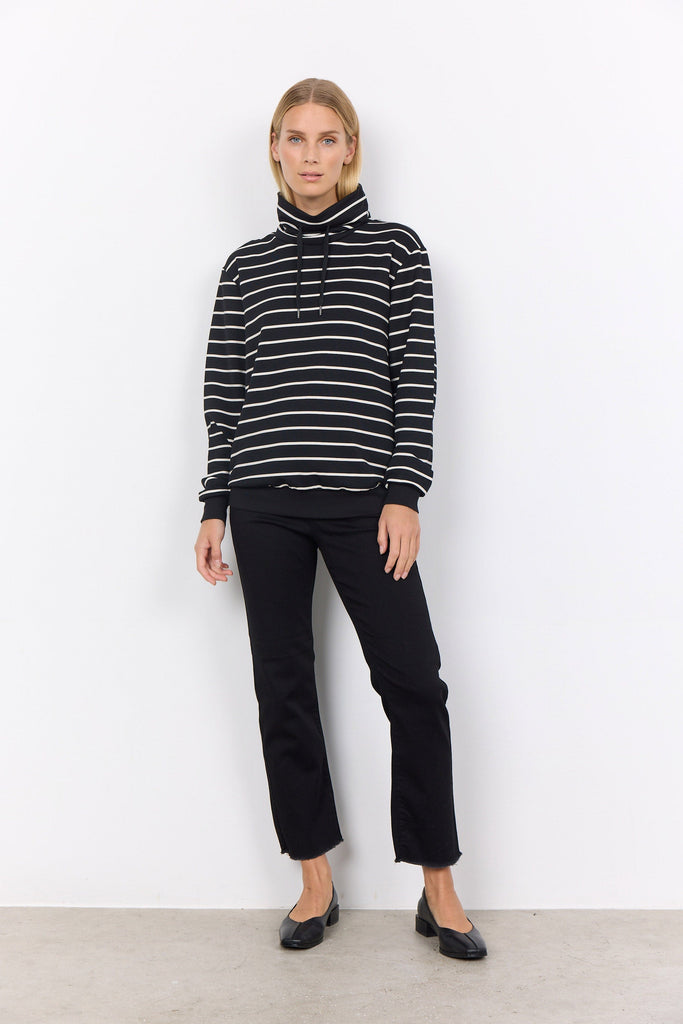 Soya Concept Barni Stripe Sweatshirt - Black Combi
