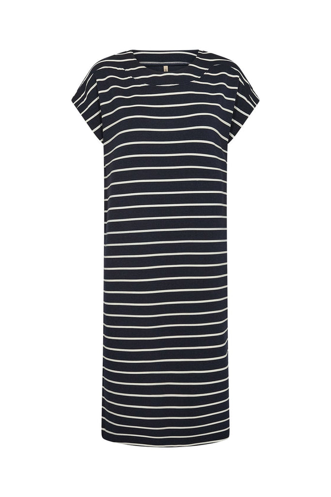 Soya Concept Barni Stripe T-Shirt Dress - Navy Combi
