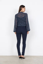 Soya Concept Bebbie Ruffle Detail Blouse - Navy Combi