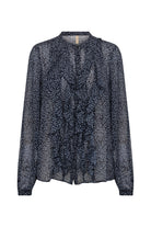 Soya Concept Bebbie Ruffle Detail Blouse - Navy Combi
