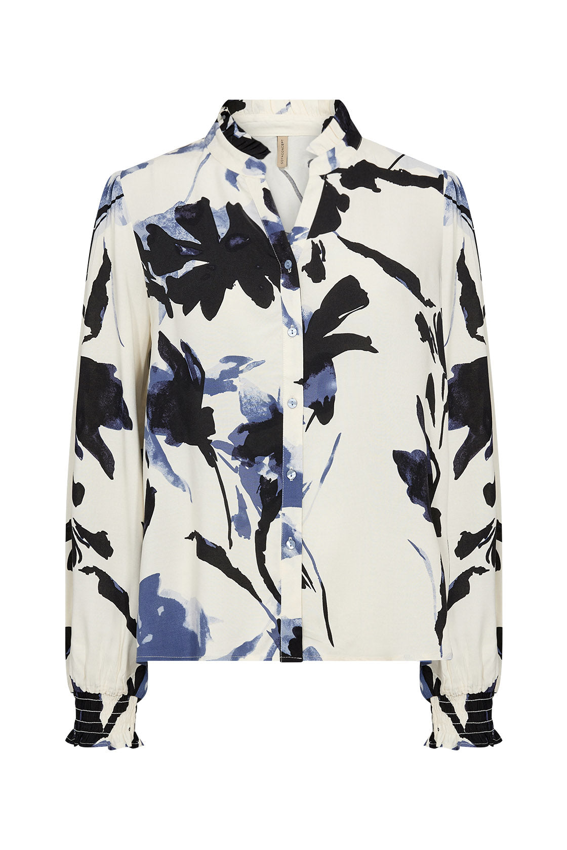 Soya Concept Bene Abstract Patterned Shirt - Navy Combi