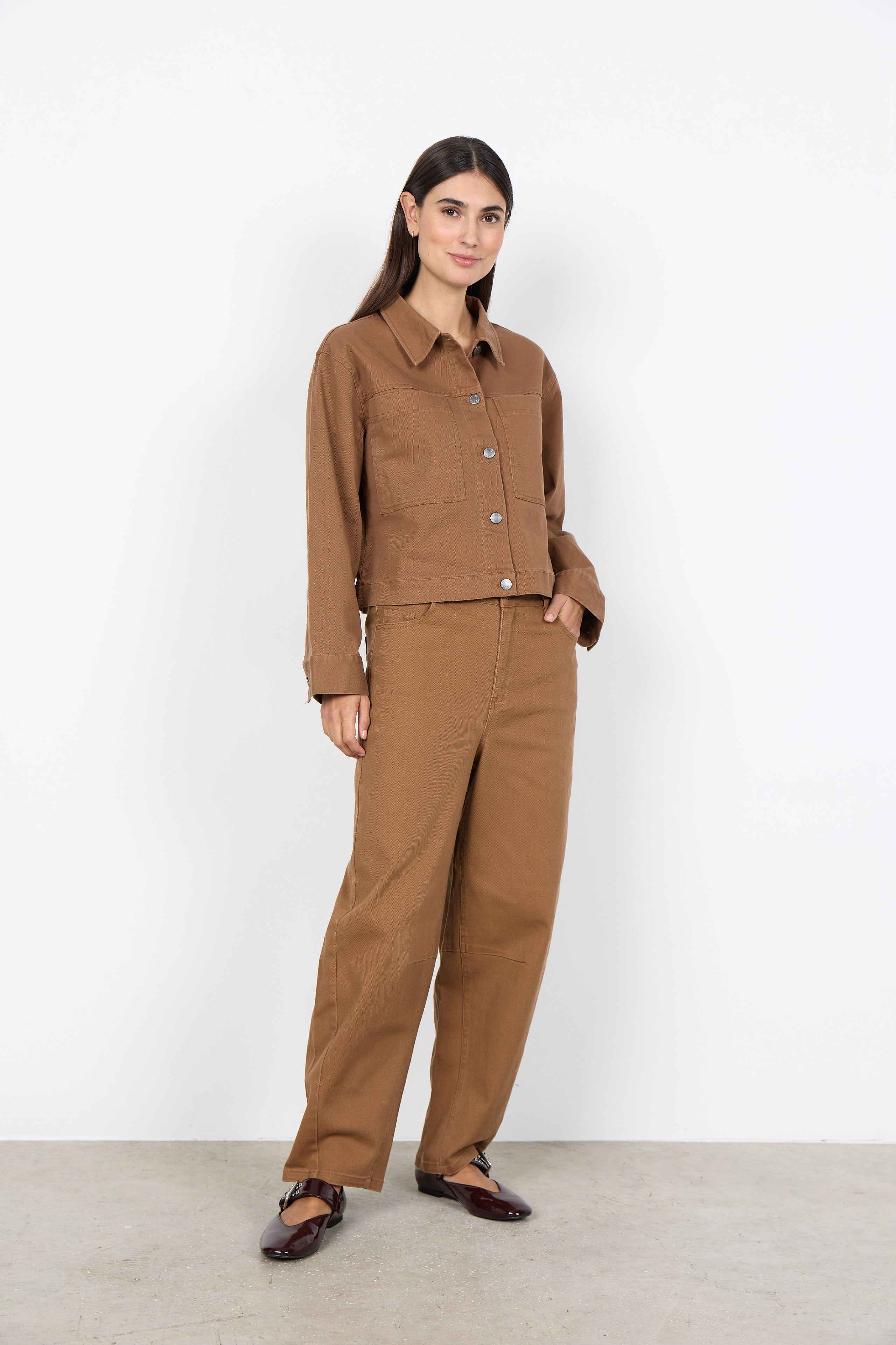 Soya Concept Bess Cotton Stretch Jacket - Toffee