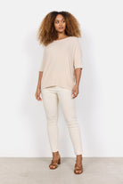 Soya Concept Biara Supersoft Half Sleeve Jumper - Cream Melange