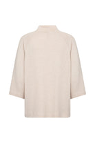 Soya Concept Biara Supersoft High Neck 3/4 Sleeve Jumper - Cream Melange