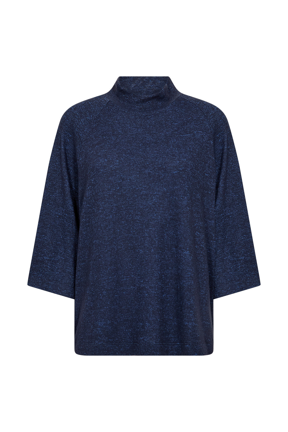 Soya Concept Biara Supersoft High Neck 3/4 Sleeve Jumper - Navy Melange