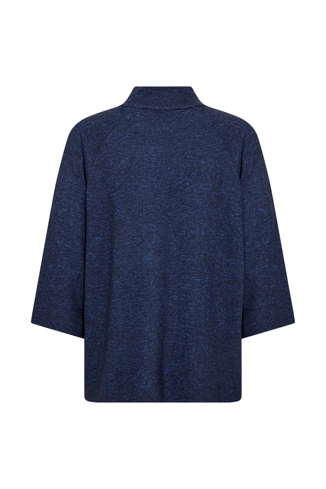 Soya Concept Biara Supersoft High Neck 3/4 Sleeve Jumper - Navy Melange
