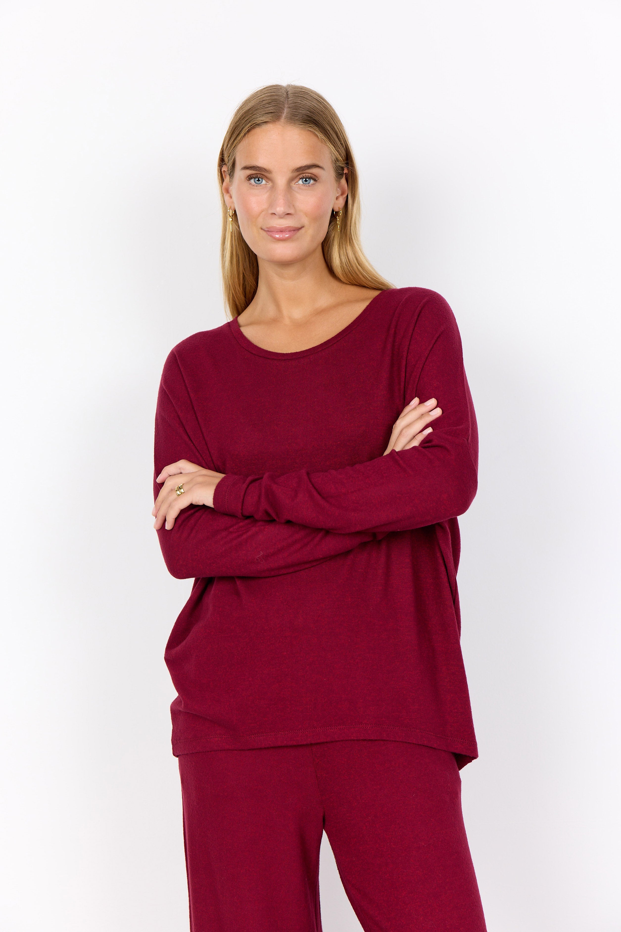 Soya Concept Biara Supersoft Jumper - Dark Red Melange