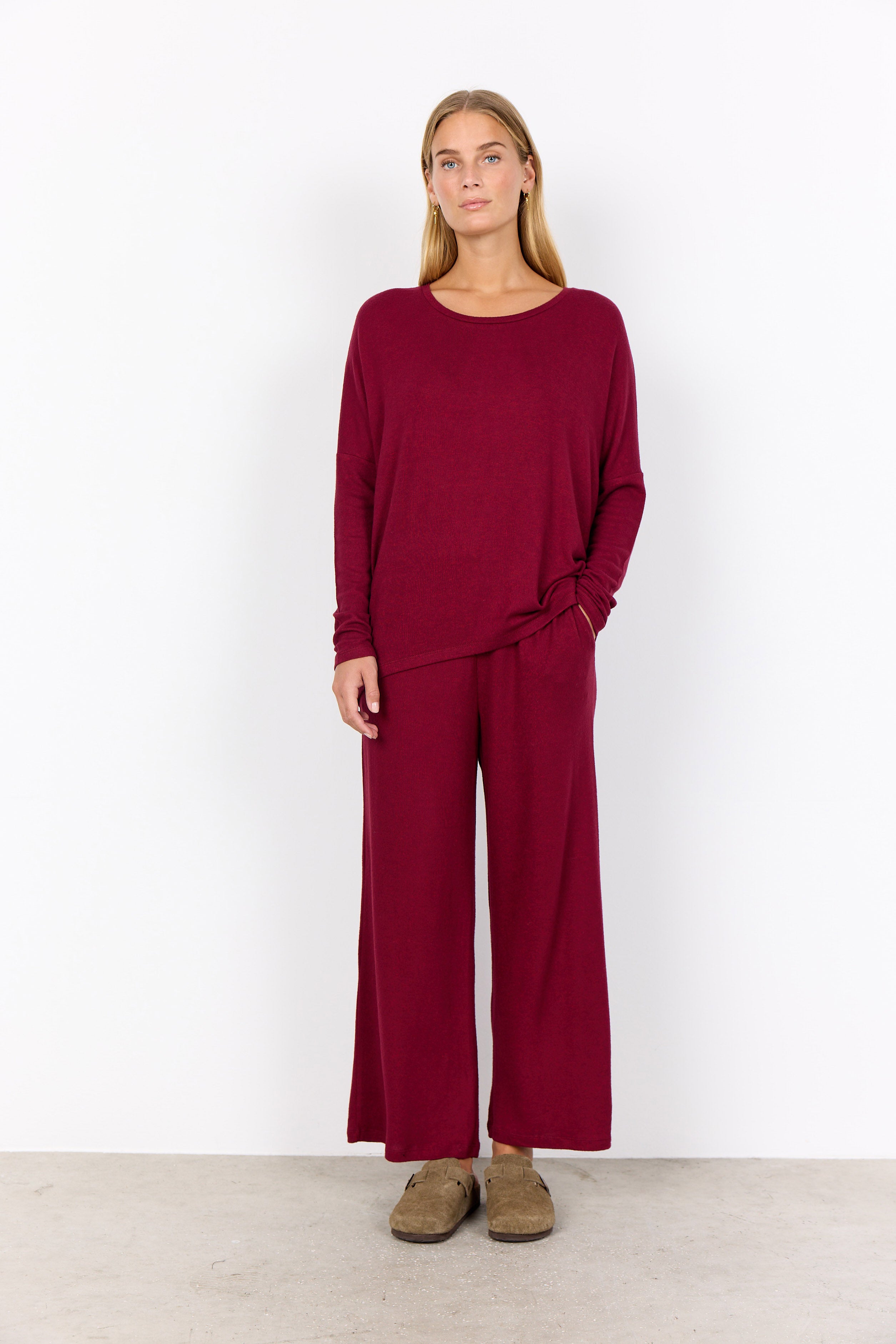 Soya Concept Biara Supersoft Jumper - Dark Red Melange