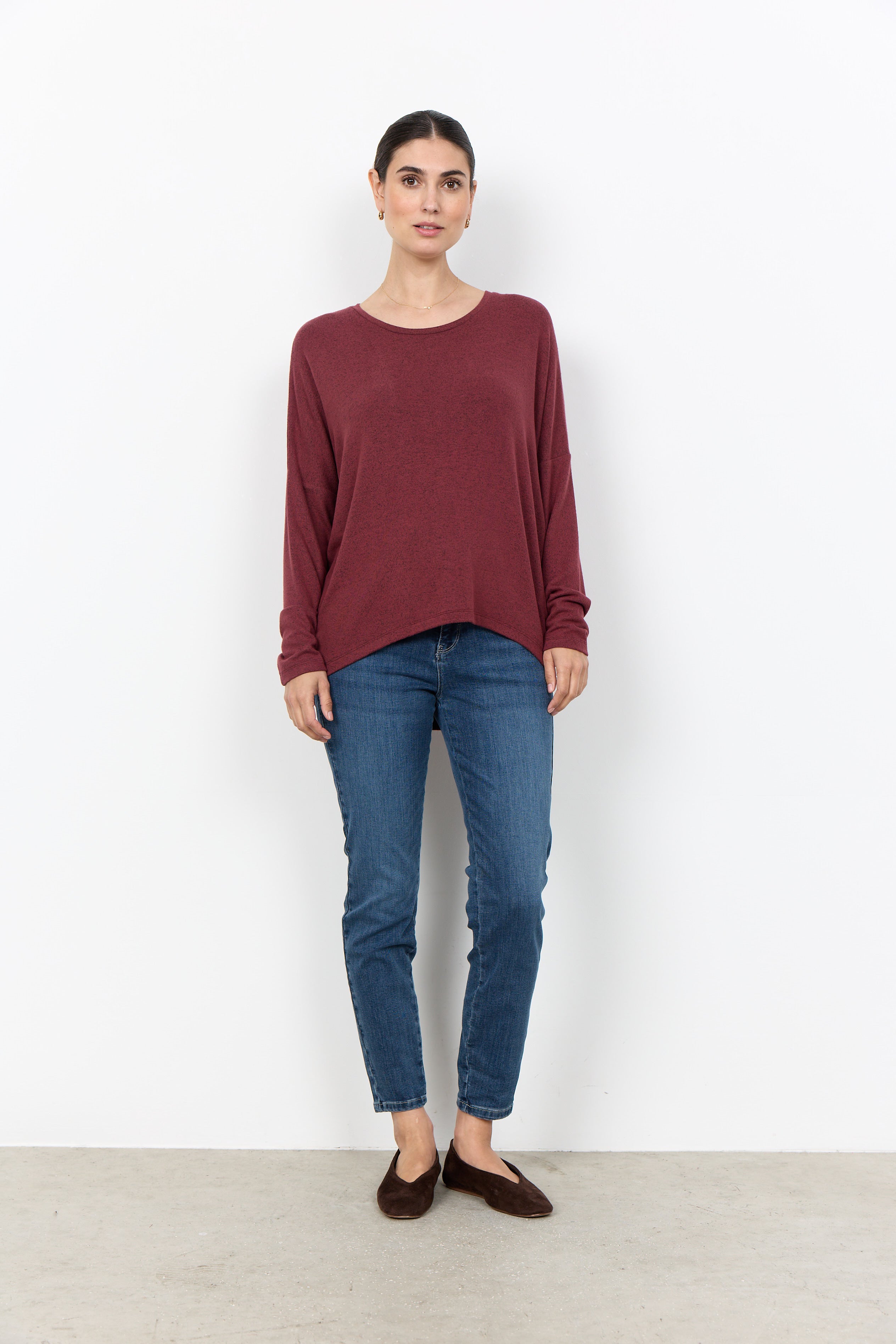 Soya Concept Biara Supersoft Jumper - Oxblood Red Melange