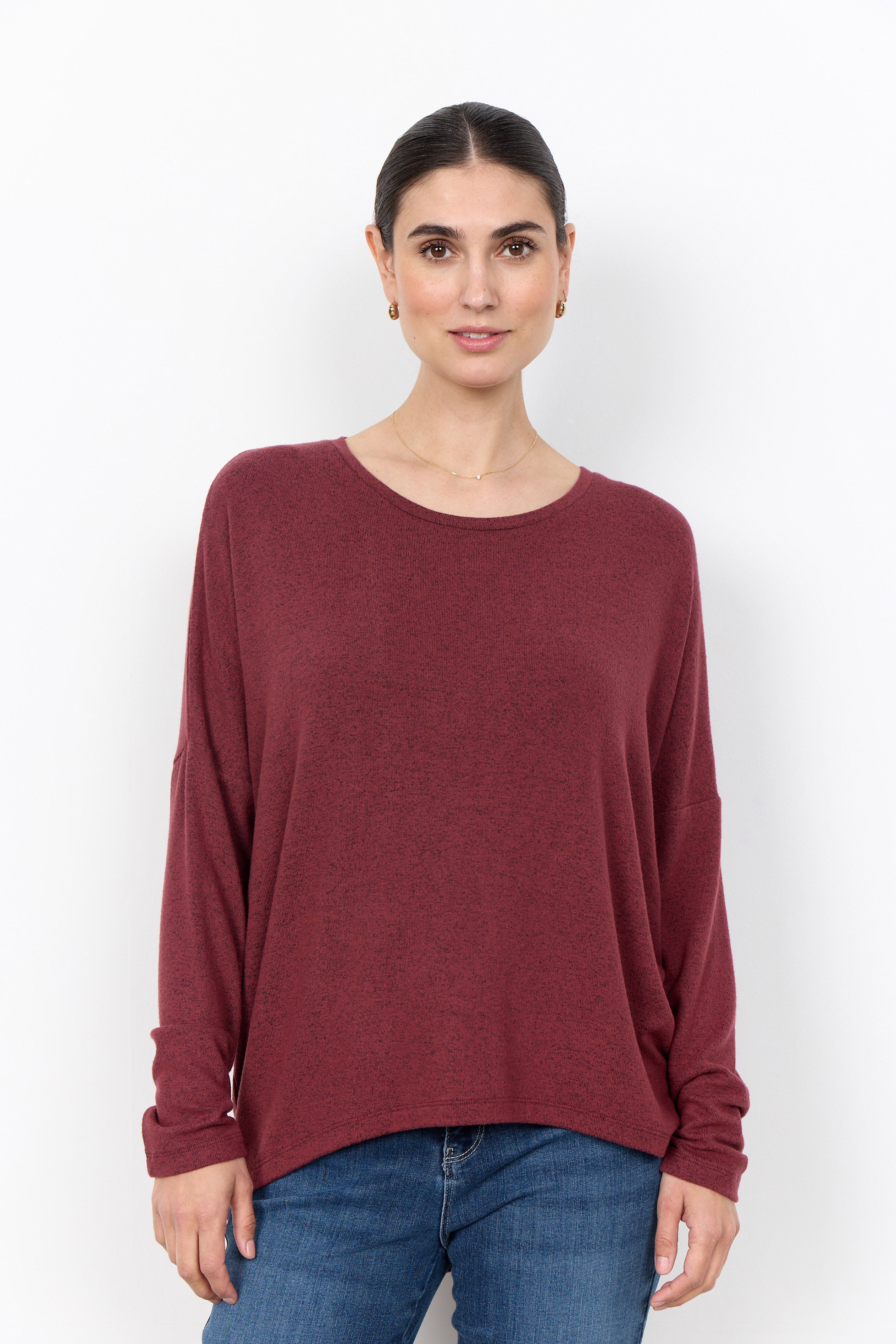 Soya Concept Biara Supersoft Jumper - Oxblood Red Melange