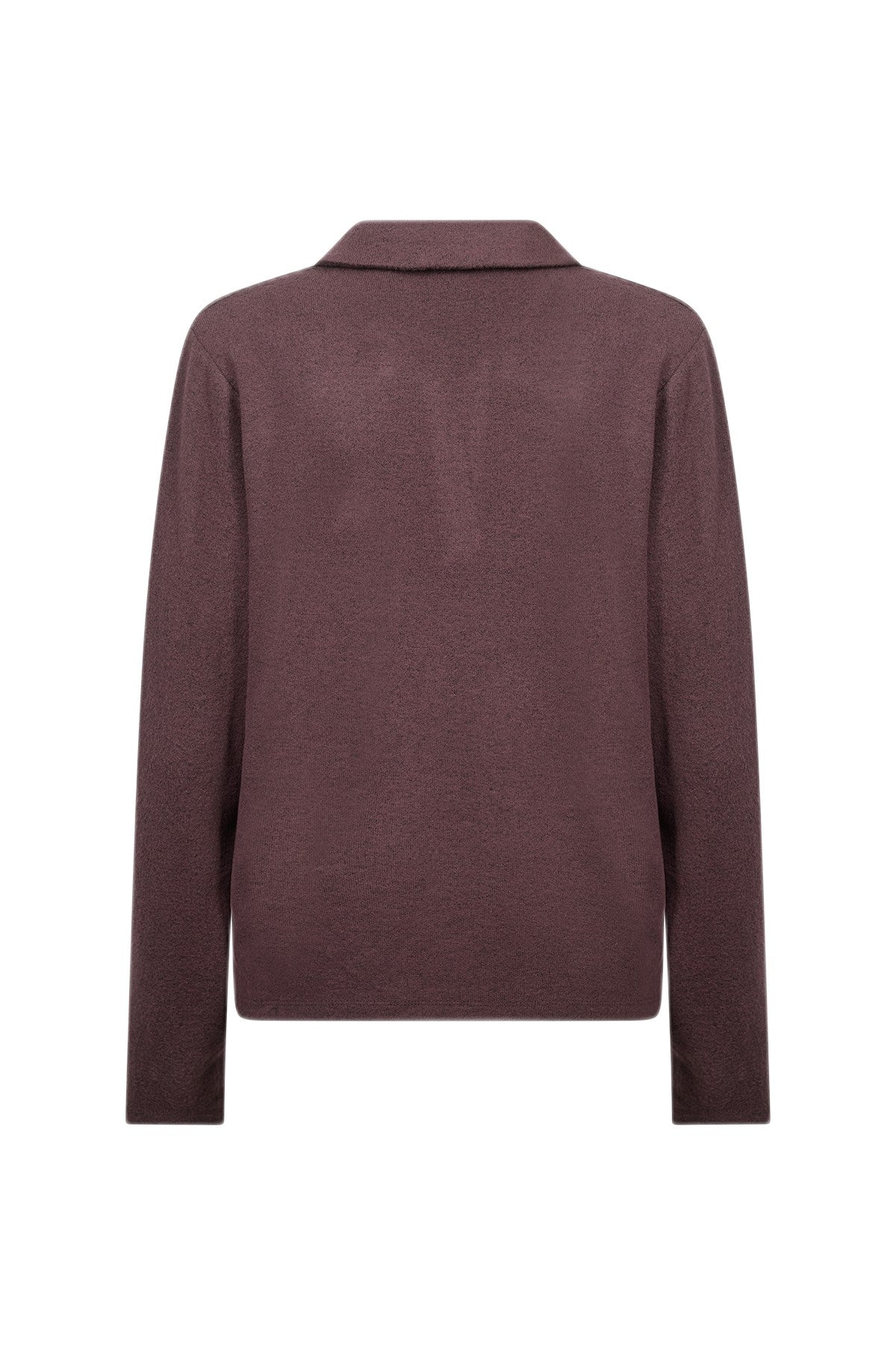 Soya Concept Biara Supersoft Open Collar Top - Chocolate Plum Melange