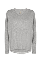 Soya Concept Biara Supersoft V-Neck Jumper - Light Grey Melange