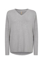 Soya Concept Biara Supersoft V-Neck Jumper - Mid Grey Melange