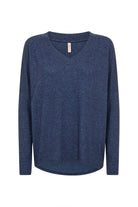 Soya Concept Biara Supersoft V-Neck Jumper - Navy Melange