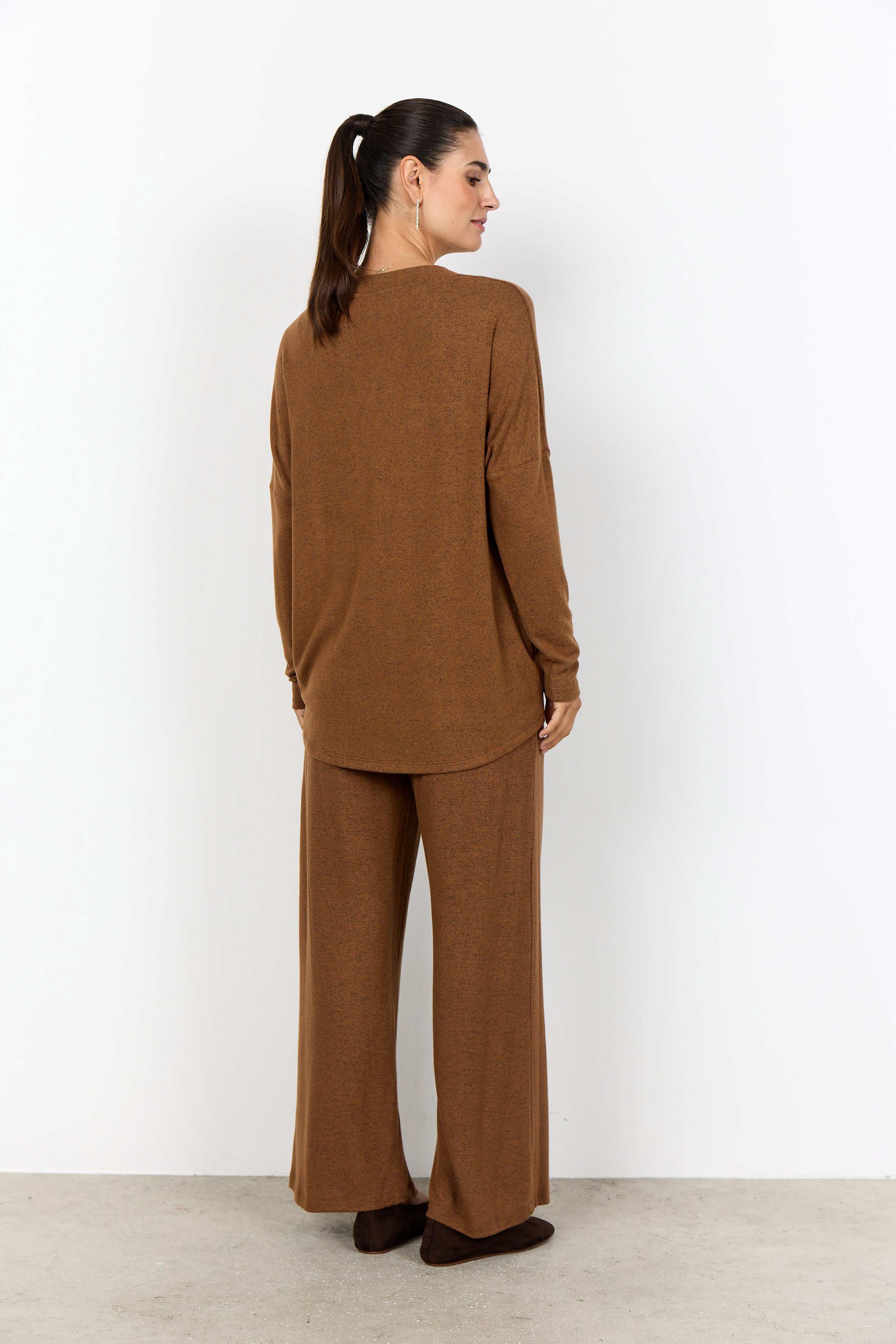 Soya Concept Biara Supersoft V-Neck Jumper - Toffee Melange
