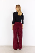 Soya Concept Bindi Corduroy Wide Leg Trousers - Dark Red
