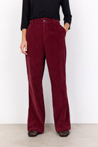 Soya Concept Bindi Corduroy Wide Leg Trousers - Dark Red