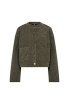 Soya Concept Bindi Quilted Cord Jacket - Forest Night