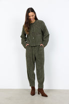 Soya Concept Bindi Quilted Cord Jacket - Forest Night