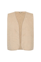 Soya Concept Bindi Sherpa Lined Cord Waistcoat - Sand
