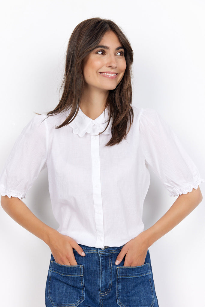 Soya Concept Caliste Frill Detail Shirt - White