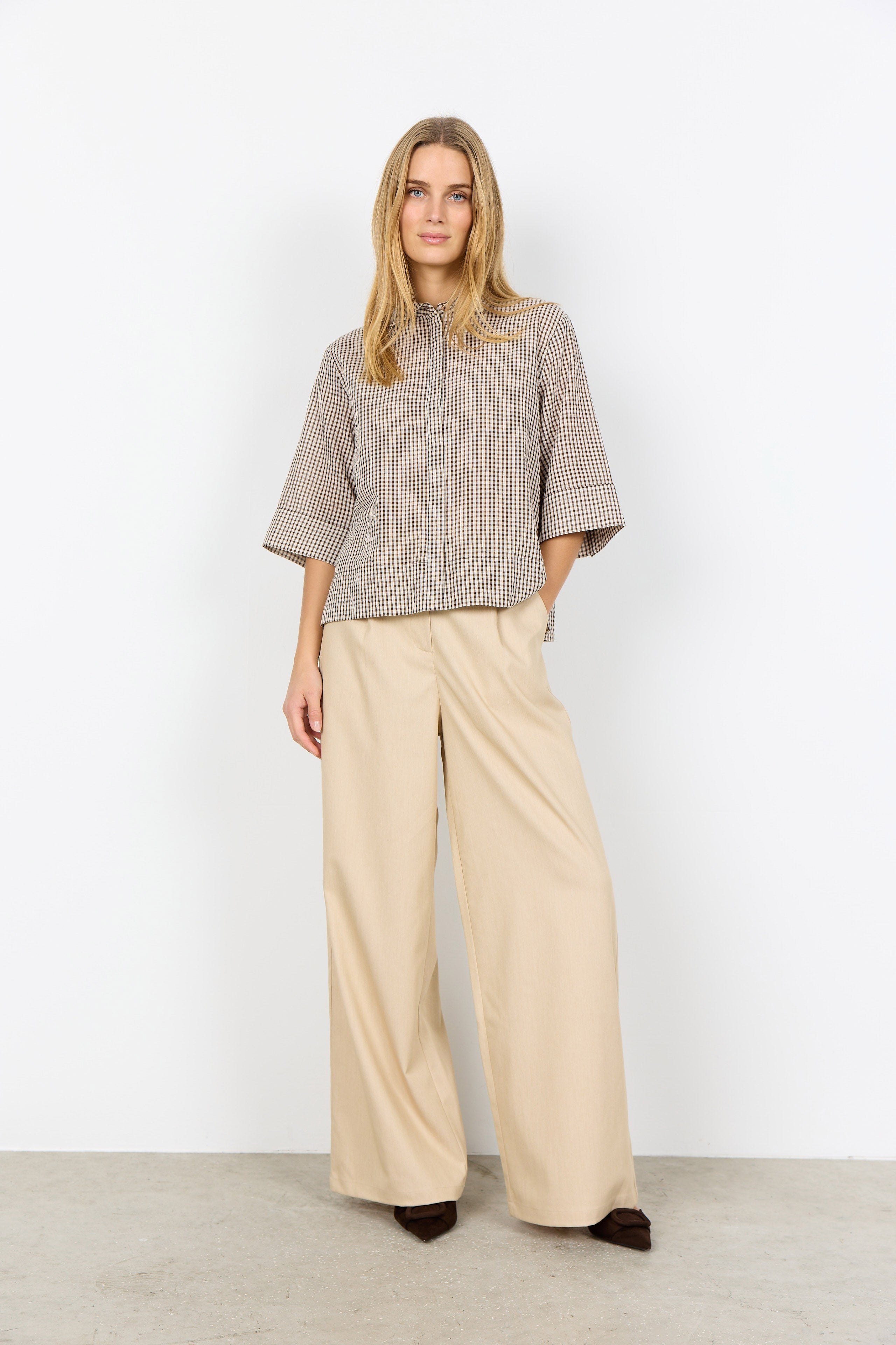 Soya Concept Canelita Gingham Shirt - Rocky Road Combi