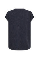 Soya Concept Cannie Striped Short Sleeve Blouse- Navy Combi