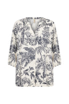 Soya Concept Carli Botanical Print Blouse - Navy Combi