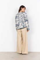 Soya Concept Carli Botanical Print Quilted Jacket - Navy Combi