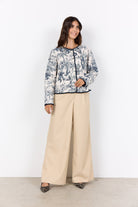 Soya Concept Carli Botanical Print Quilted Jacket - Navy Combi