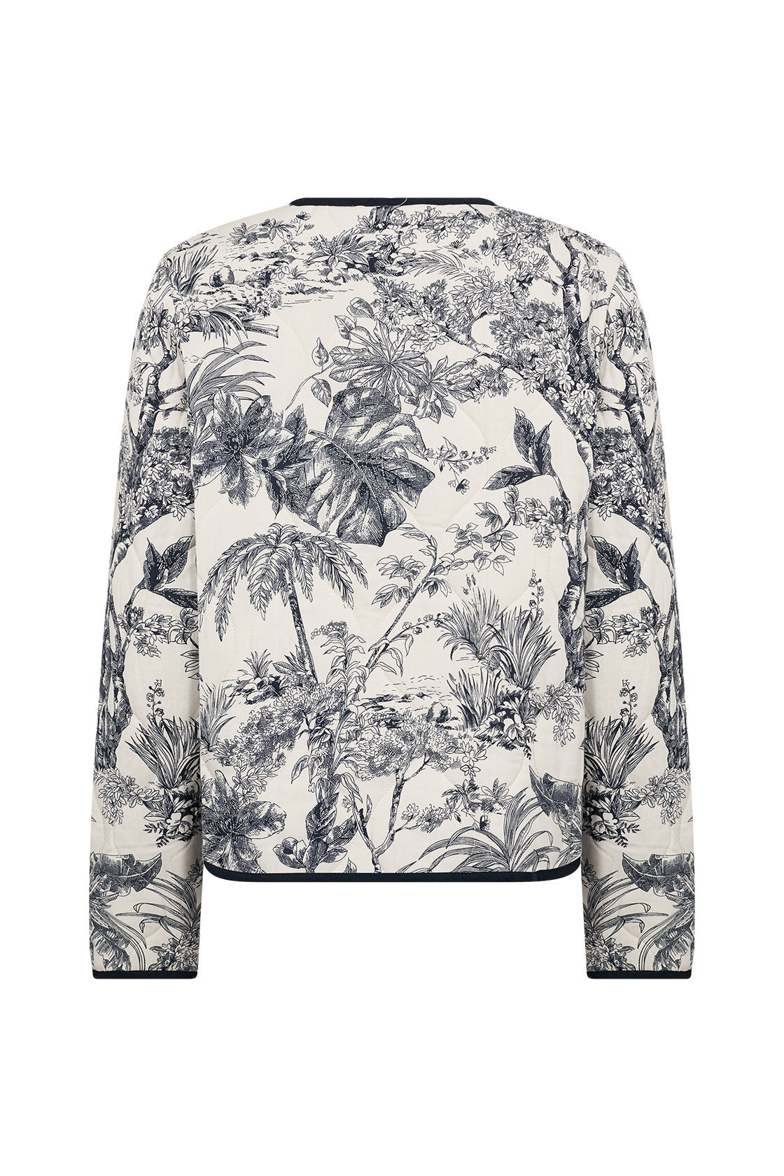 Soya Concept Carli Botanical Print Quilted Jacket - Navy Combi
