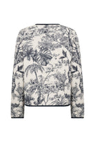 Soya Concept Carli Botanical Print Quilted Jacket - Navy Combi
