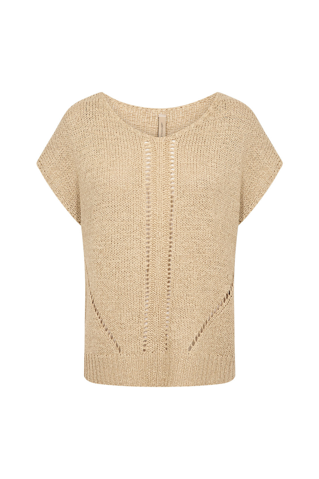 Soya Concept Carynn Textured Short Sleeve Knit - Sand