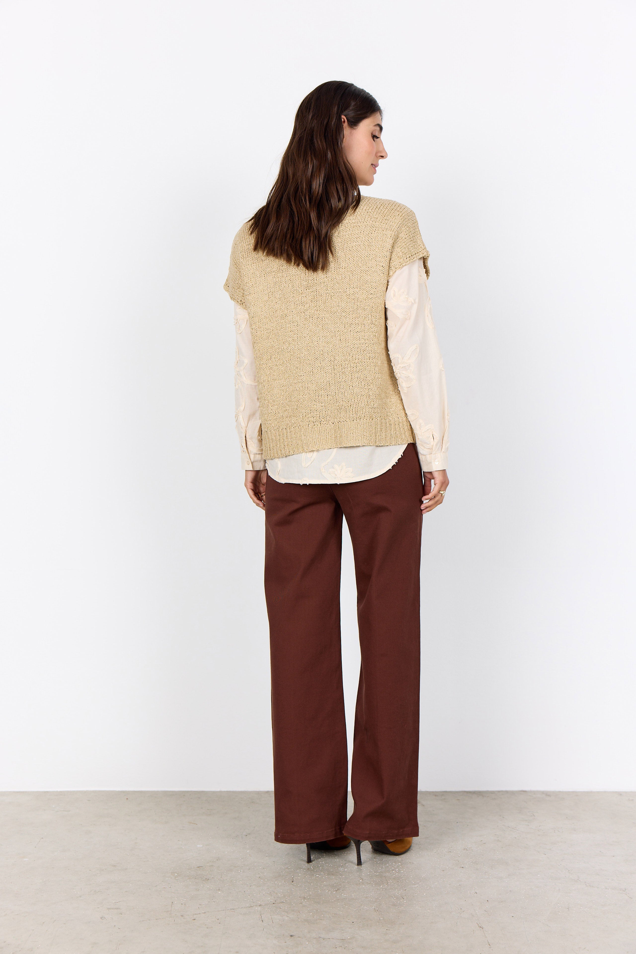 Soya Concept Carynn Textured Short Sleeve Knit - Sand