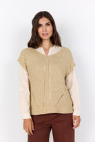 Soya Concept Carynn Textured Short Sleeve Knit - Sand