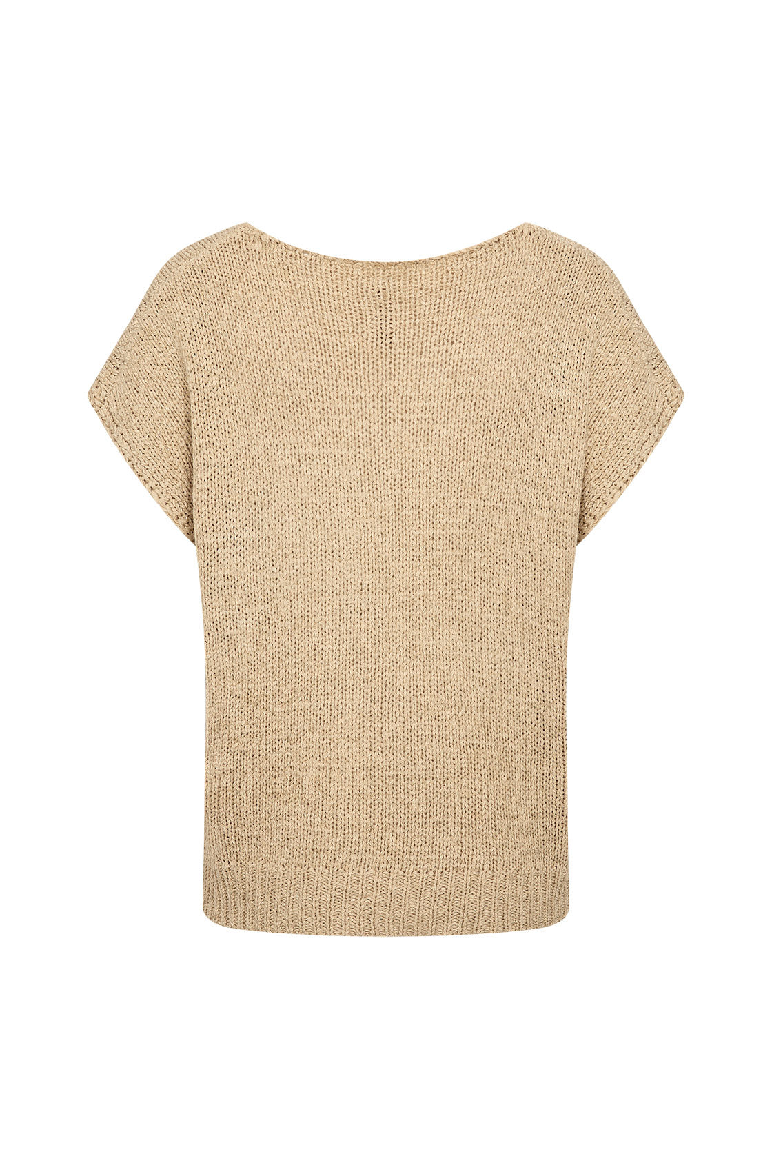 Soya Concept Carynn Textured Short Sleeve Knit - Sand