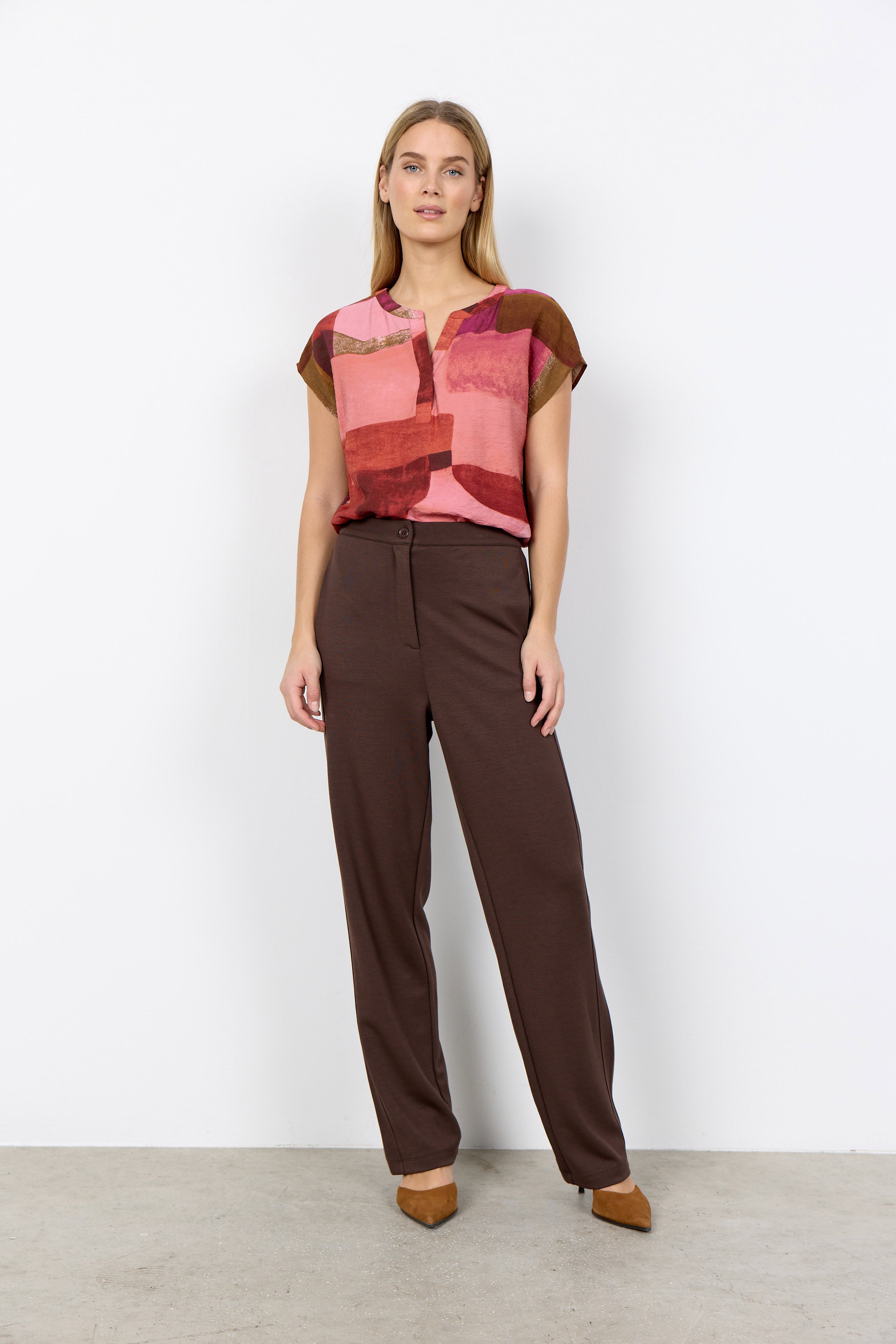 Soya Concept Catania Printed Blouse - Rapture Rose Combi