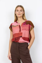Soya Concept Catania Printed Blouse - Rapture Rose Combi