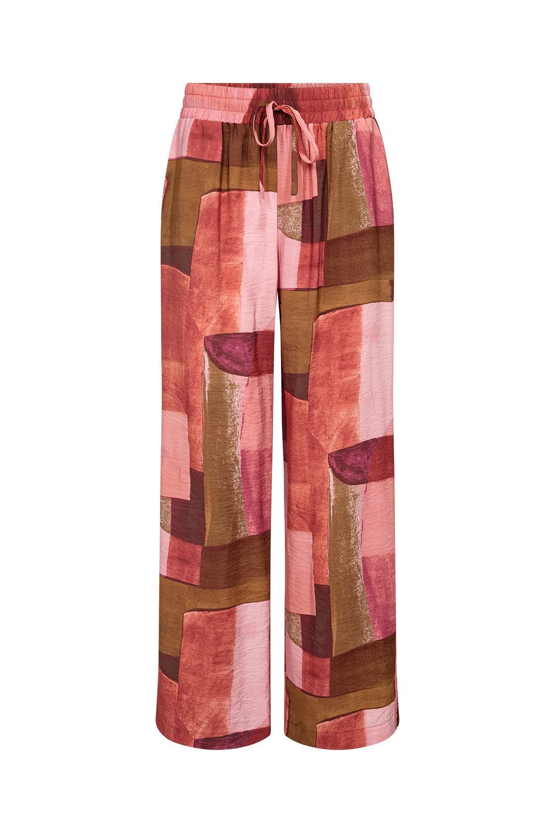 Soya Concept Catania Printed Wide Leg Trousers - Rapture Rose Combi