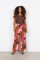 Soya Concept Catania Printed Wide Leg Trousers - Rapture Rose Combi