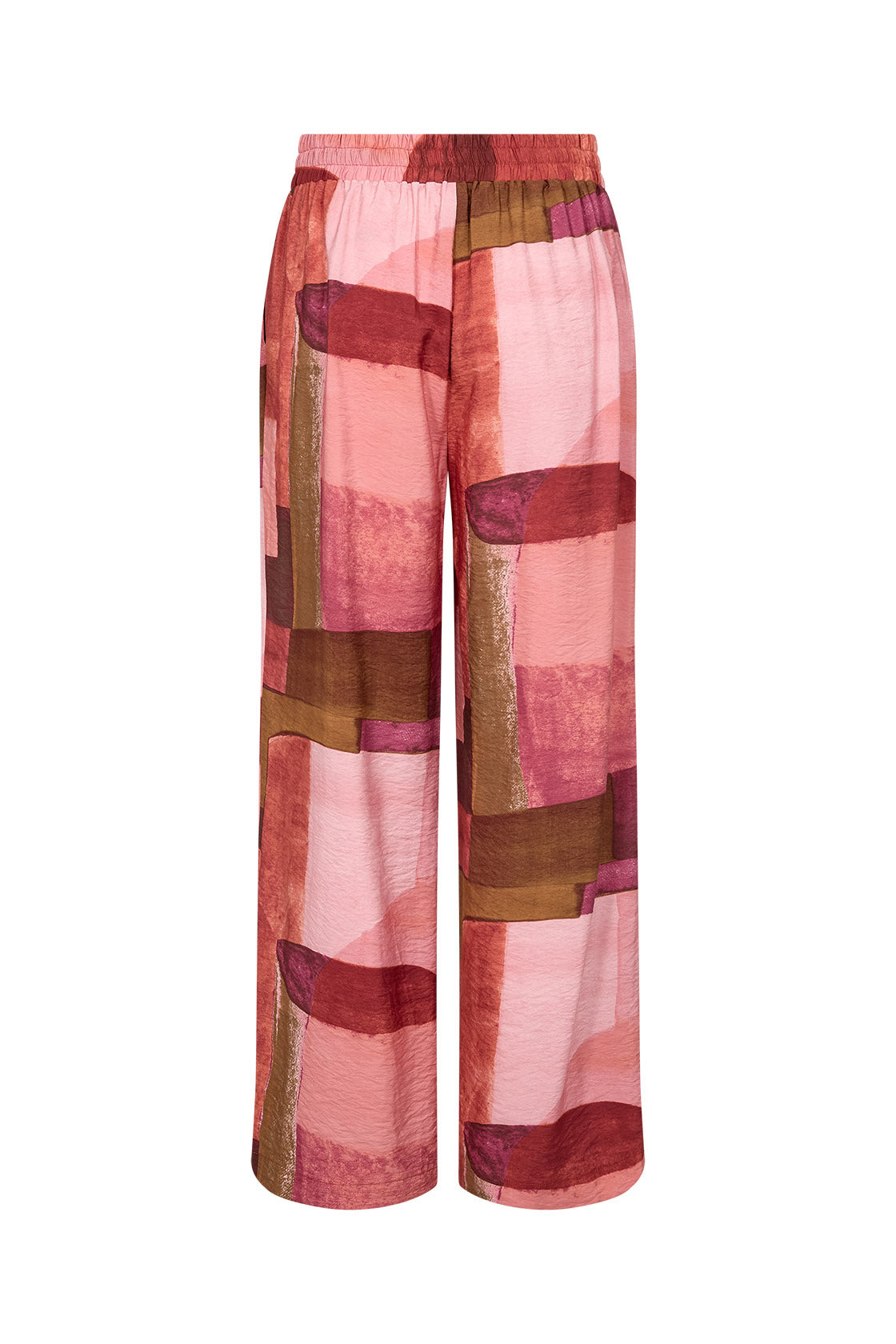 Soya Concept Catania Printed Wide Leg Trousers - Rapture Rose Combi