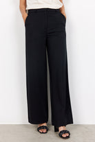 Soya Concept Daniela Jersey Wide Leg Trousers - Black