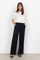 Soya Concept Daniela Jersey Wide Leg Trousers - Black